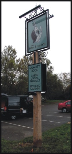 Oak post - Post top frame - Trough lights - Half way signs - Up floods